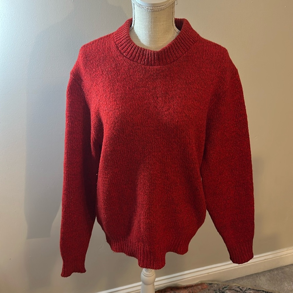 Vintage Red Wool LL Bean Red Crewneck Sweater